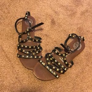 Jeffrey Campbell gladiator sandals with gold studs